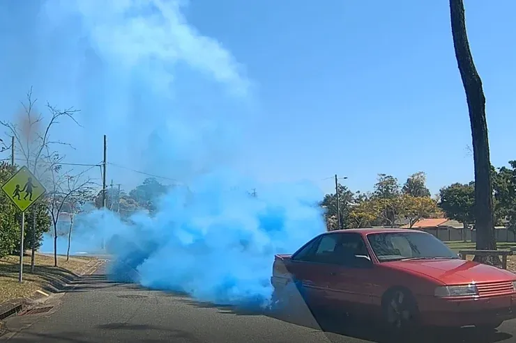 Gender Reveal Burnout Lands Holden Commodore in Impound Yard