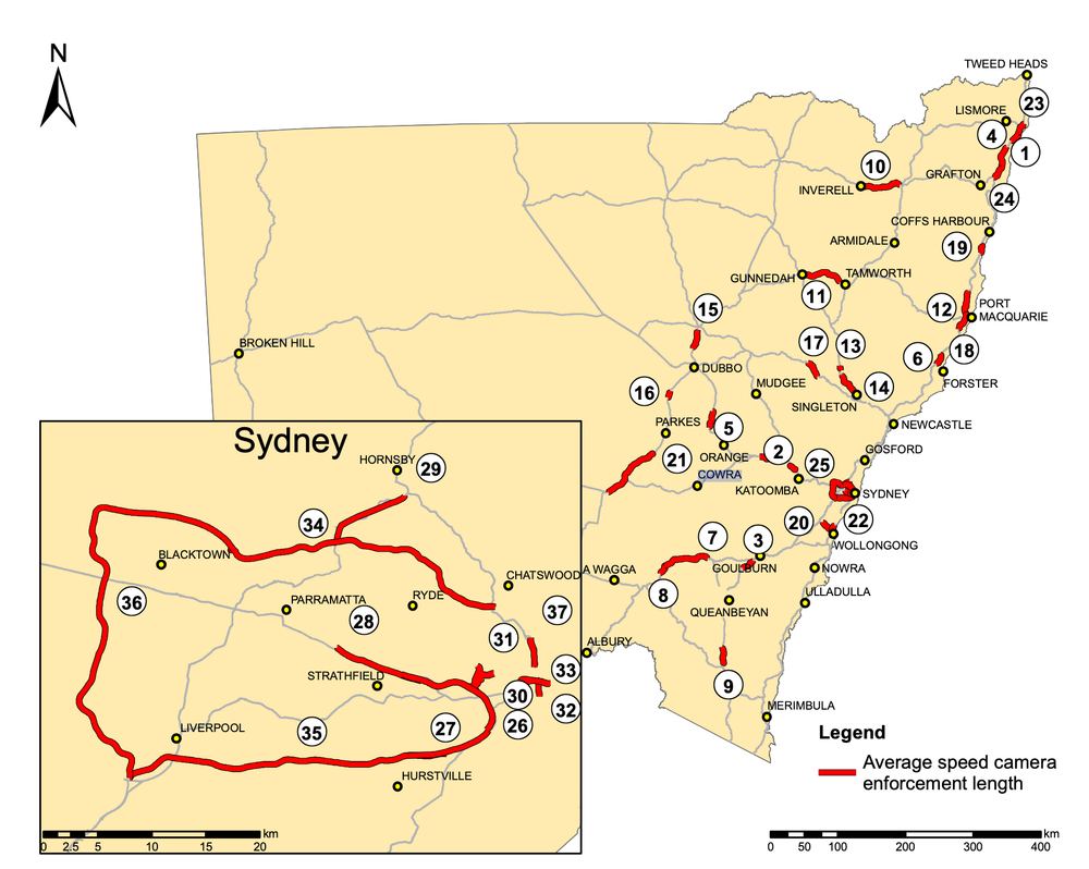 Point to Point Speed Camera Location Map