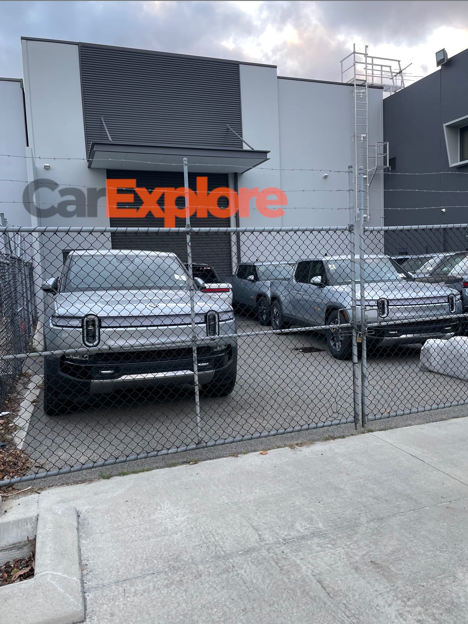 MEVCO-customized Rivian R1T electric pickup truck parked on street in Osborne Park, Perth, with visible mining-specific