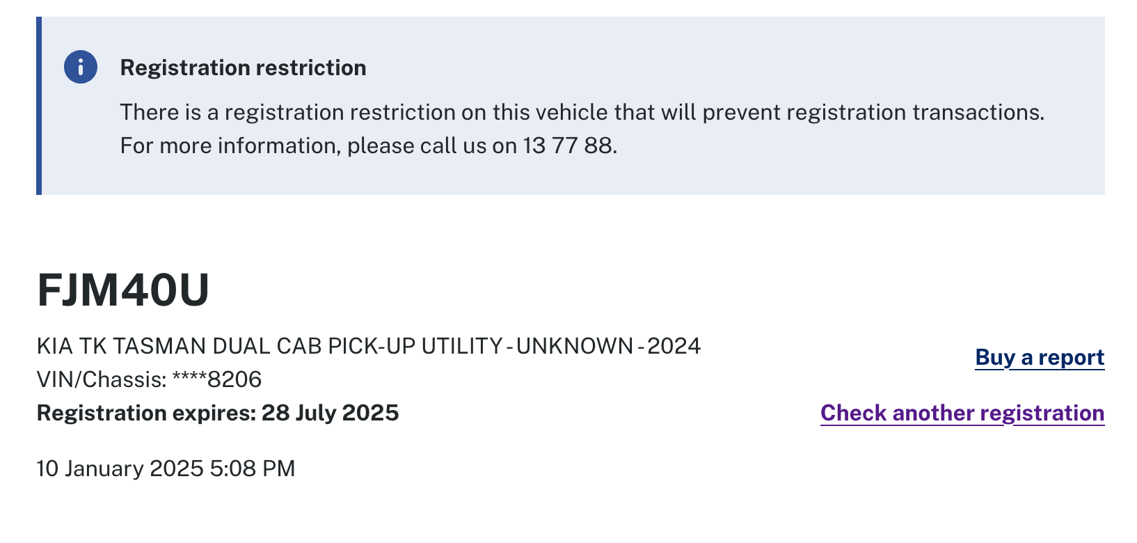 First Look at the Registration of a Kia Tasman 