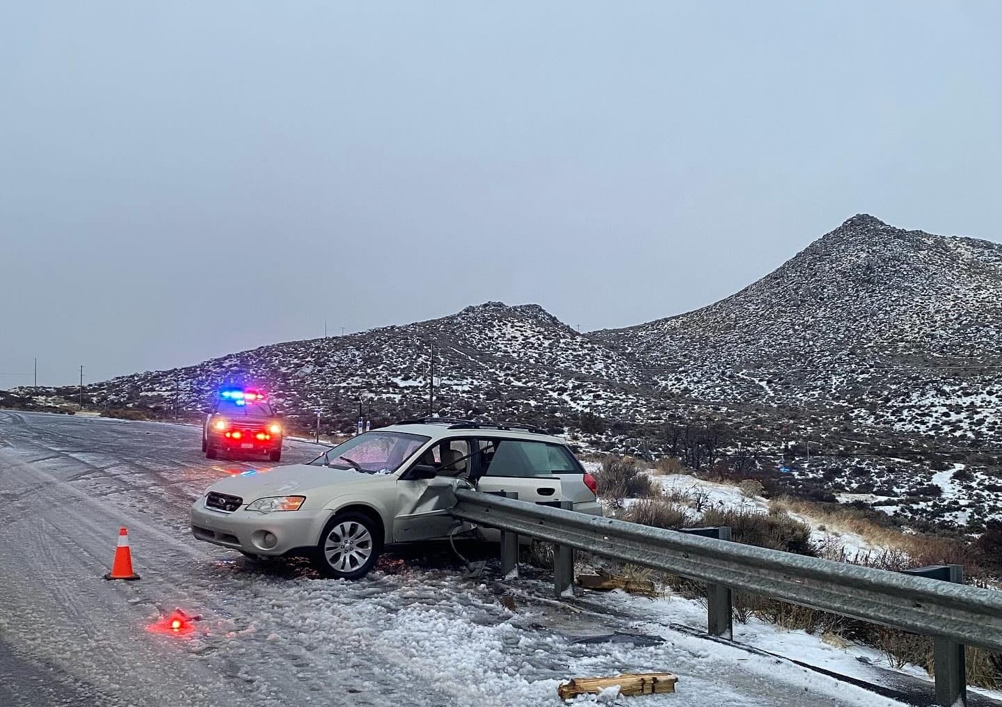 Subaru Driver Survives Horrific Guardrail Accident in California