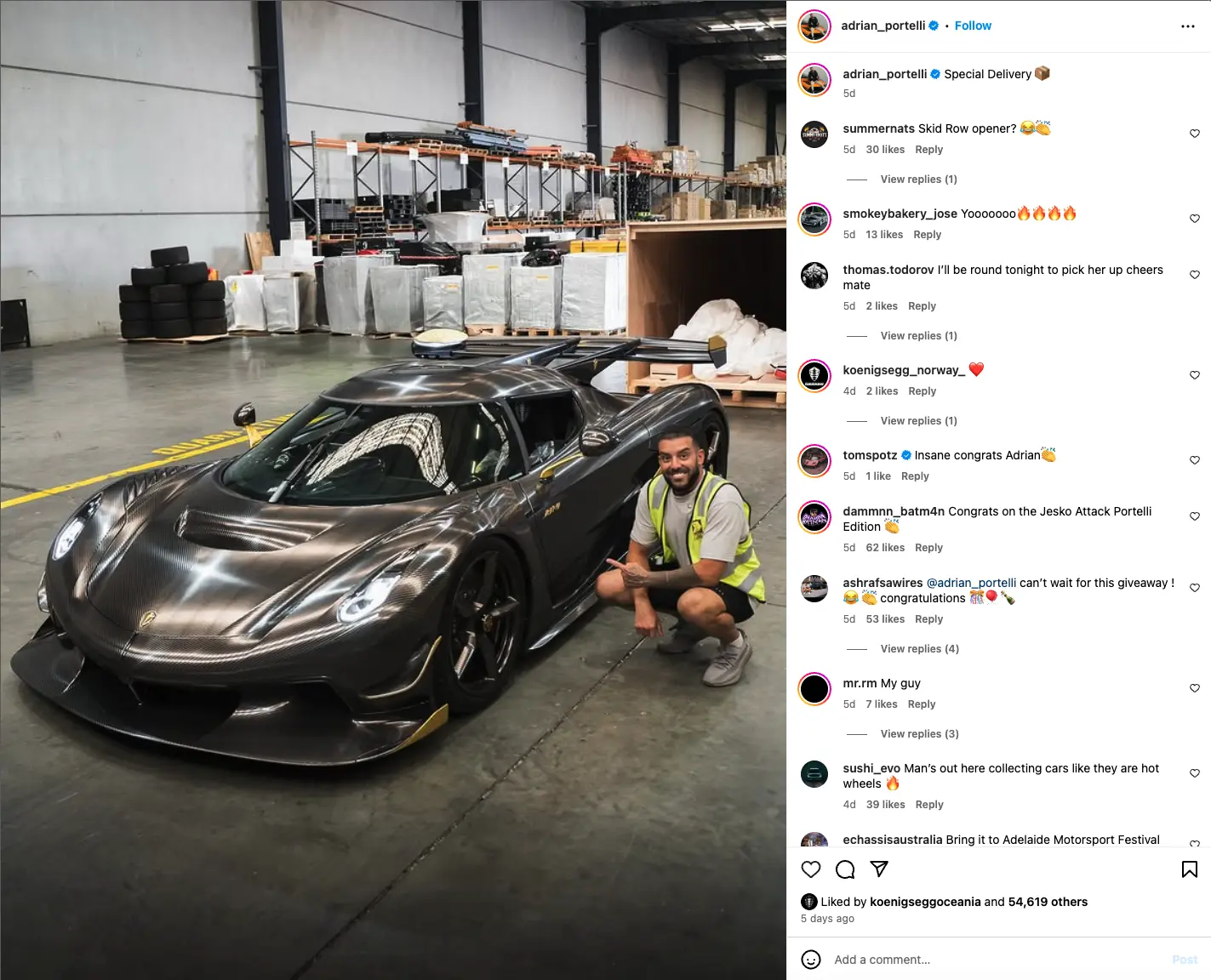 Adrian Portelli's New $6.5M Koenigsegg: Only One in Australia?