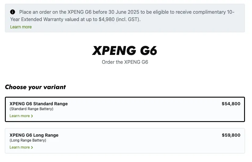 Xpeng Australia Offers 10-Year Warranty to Boost Sales