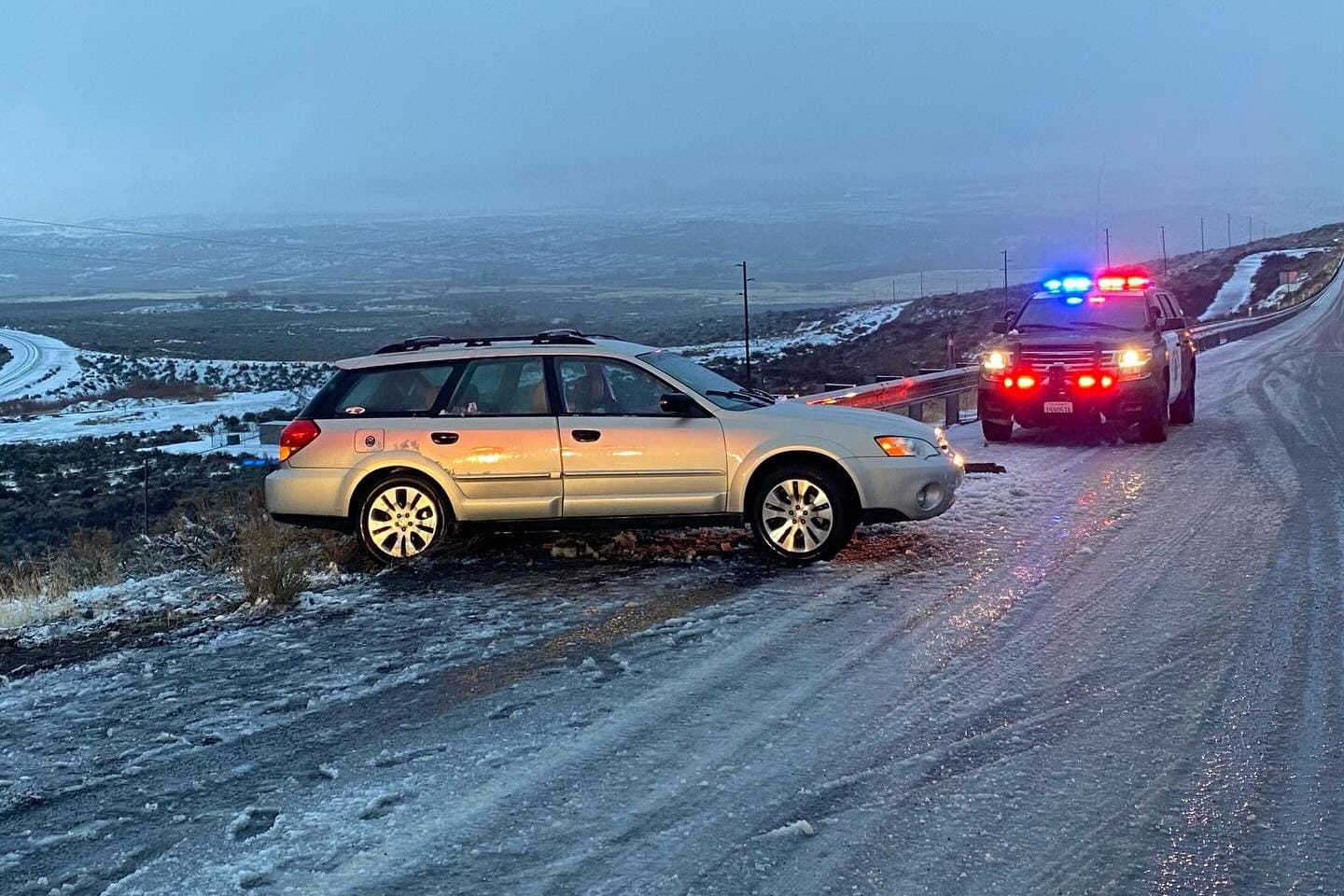 Subaru Driver Survives Horrific Guardrail Accident in California