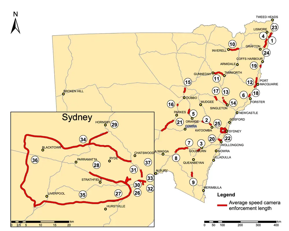 NSW Average Speed Cameras Now Turned On